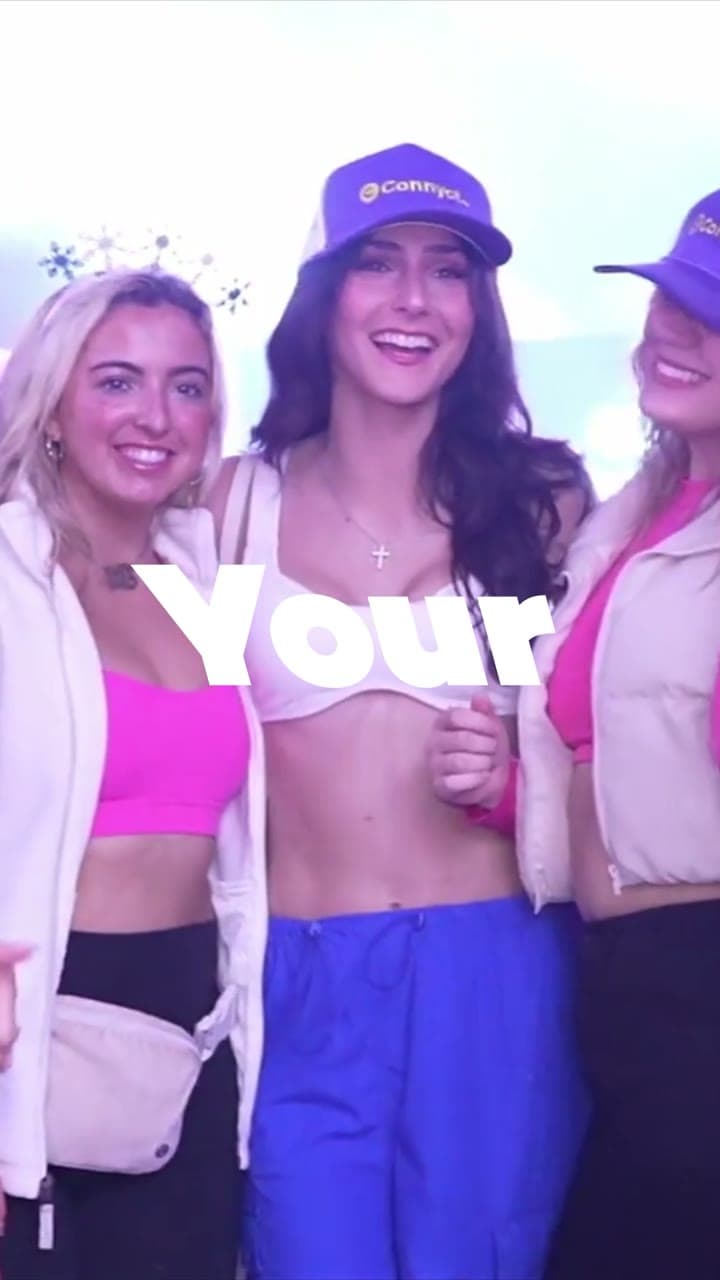 App launch content featuring creators at a campus event